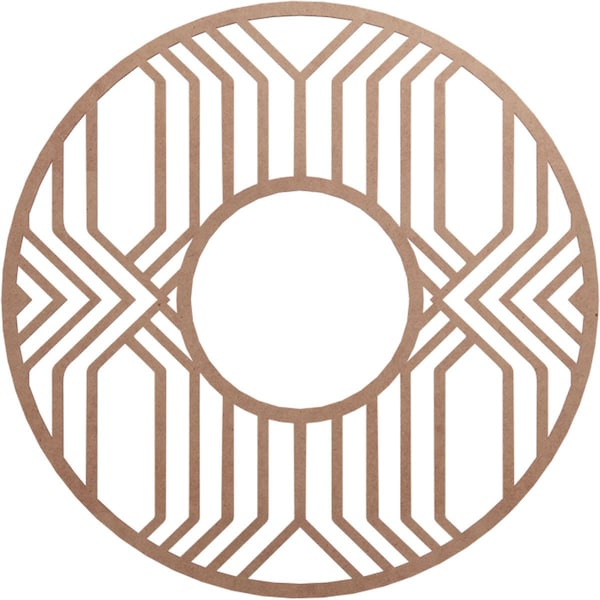Ekena Millwork Empire Wood Fretwork Pierced Ceiling Medallion, Wood (Paint Grade), 38"OD x 13 7/8"ID x 3/8"T CMWP38X38X0375EPMF - main